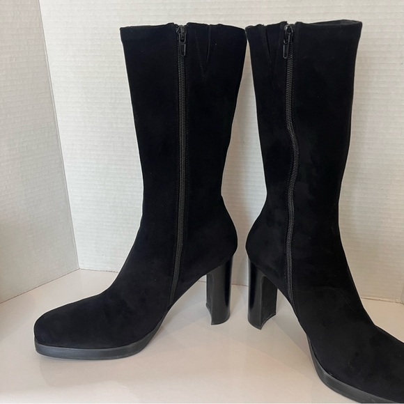 Jeffrey Campbell Claudio Block Heel Sock Boot – Faux Suede Black Women’s Size 9 - Picture 7 of 14